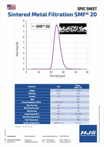Datenblatt · Sintermetall-Filtration SMF20