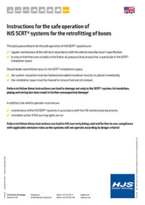 Instructions for the safe operation of HJS SCRT® systems for th