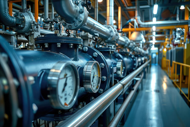 Diaphragm compressor. Liquid gas factory Liquefied oxygen production. Gas Factory. Generative AI.